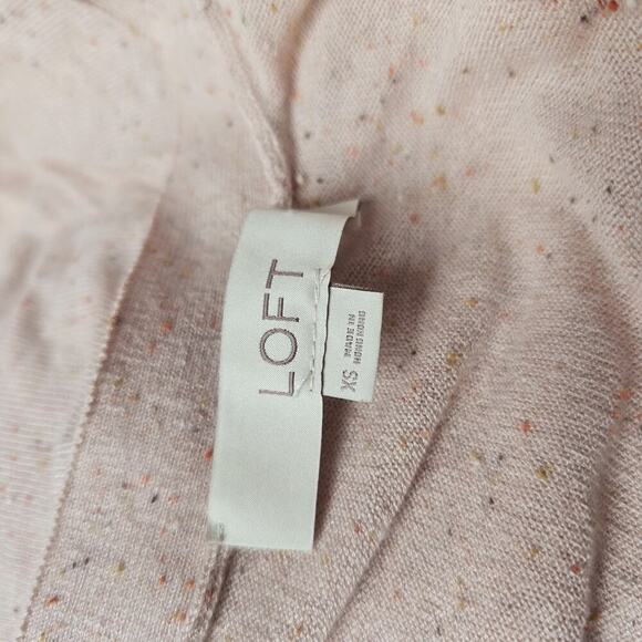 Loft Cotton Blend Button Beige Muted Blush Pink Duster Cardigan Sweater Size XS - Picture 6 of 11